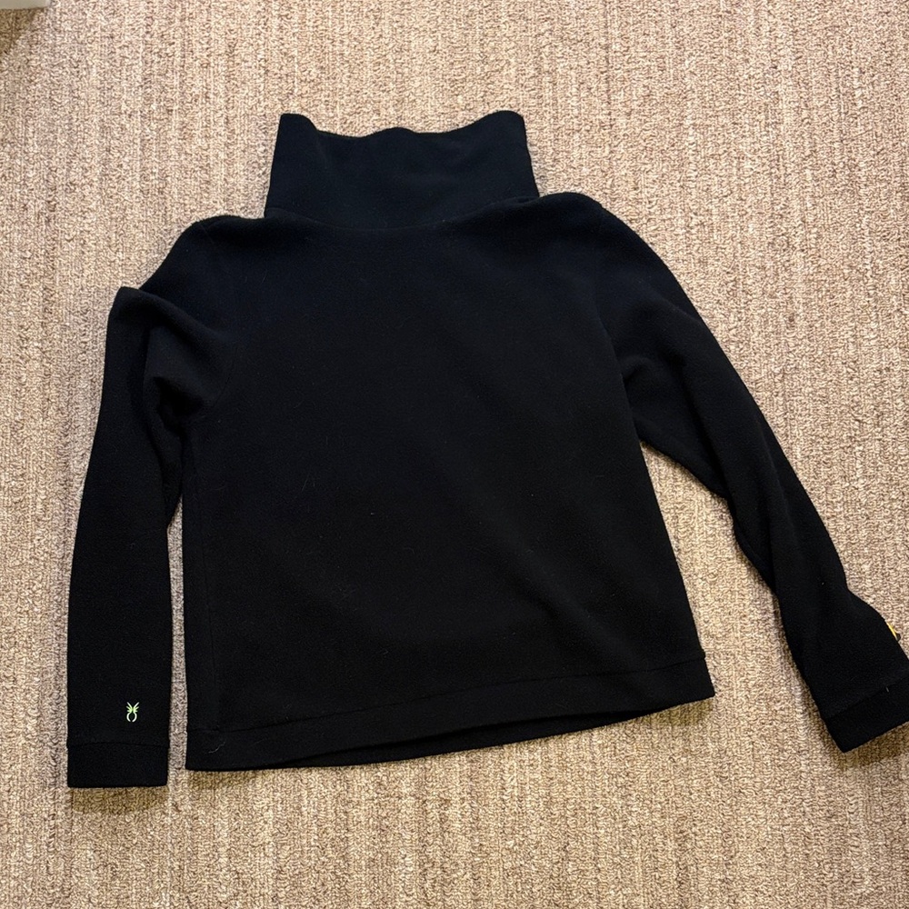 Dudley Stephens Black Park Slope Turtleneck - Vello Fleece